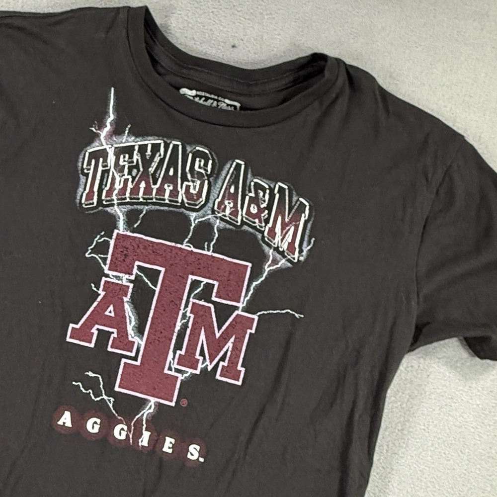 Texas A&M Aggies Women's XL Black‎ T-shirt Mitchell & Ness NCAA Lightning